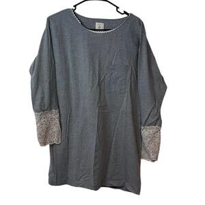 Victoria’s Secret Country Women’s Long Sleeve Monogram Pocket Sleep Shirt Size M